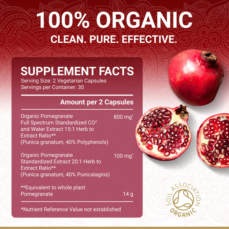 True Veda Organic Pomegranate Extract 360 Capsules (6 Bottles)