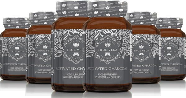 True Veda Activated Charcoal 360 Capsules (6 Bottles)