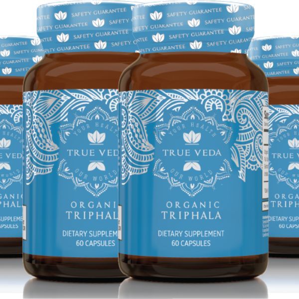 True Veda Organic Triphala 360 Capsules (6 Bottles)