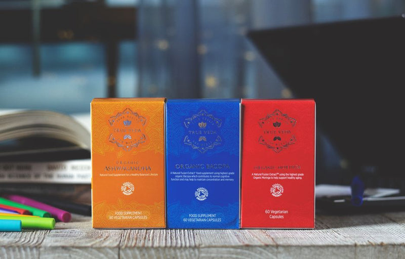 True Veda Brain Boost & Focus Bundle (Organic Ashwagandha, Bacopa and Moringa)