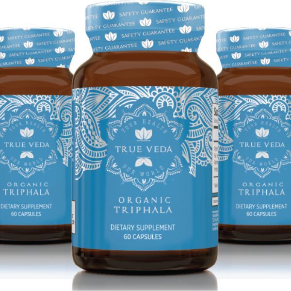 True Veda Organic Triphala 180 Capsules (3 Bottles)